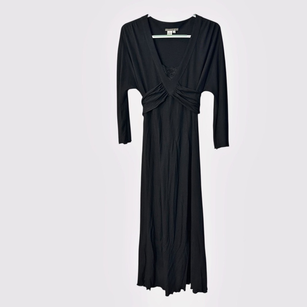 Isabella Bird Black Wrap Midi Dress